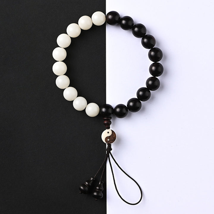 Pulsera de protección YinYang de ébano con Buddha Stones , decoración