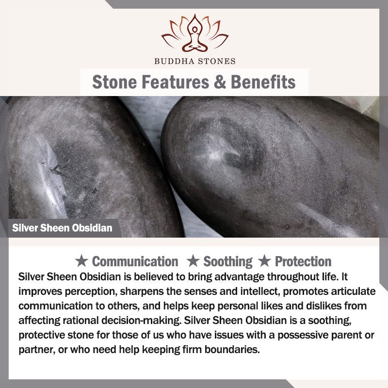 Buddha Stones con brillo plateado natural y nubes auspiciosas que protegen y calman