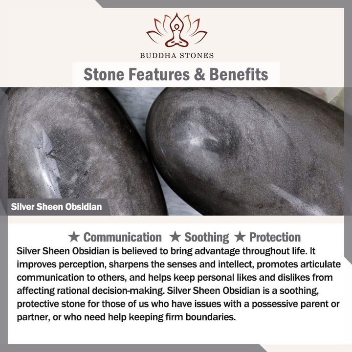 Buddha Stones con brillo plateado natural y nubes auspiciosas que protegen y calman