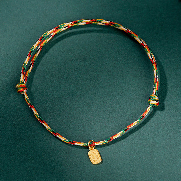 Buddha Stones auspicioso personaje Fu paz y alegría suerte pulsera multicolor hecha a mano para niños y adultos