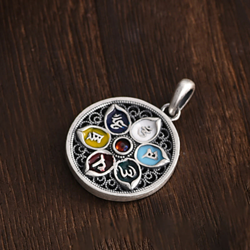 Collar con colgante de pureza de Om Mani Padme Hum tibetano con Buddha Stones - image 7