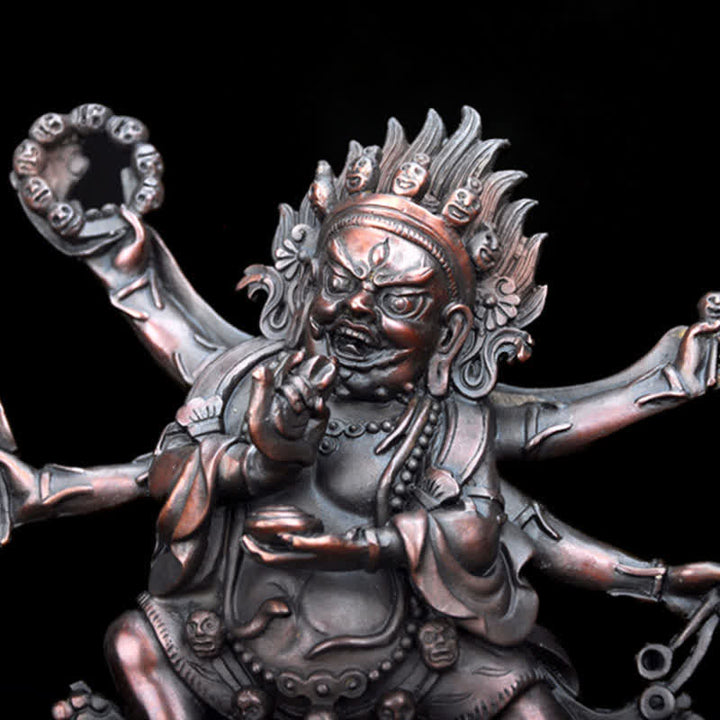 Estatuilla de Bodhisattva Mahakala del Tíbet, decoración de estatua de cobre de compasión