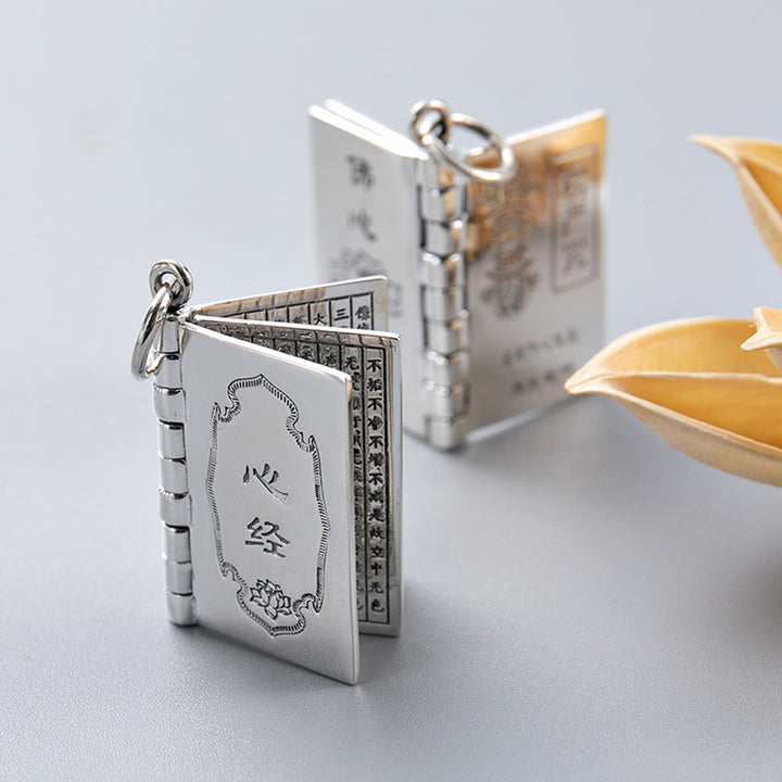 Colgante de plata de ley 990 con forma de corazón, Sutra, gran compasión, Shurangama, Mantra, loto, Vajra, paz - image 14