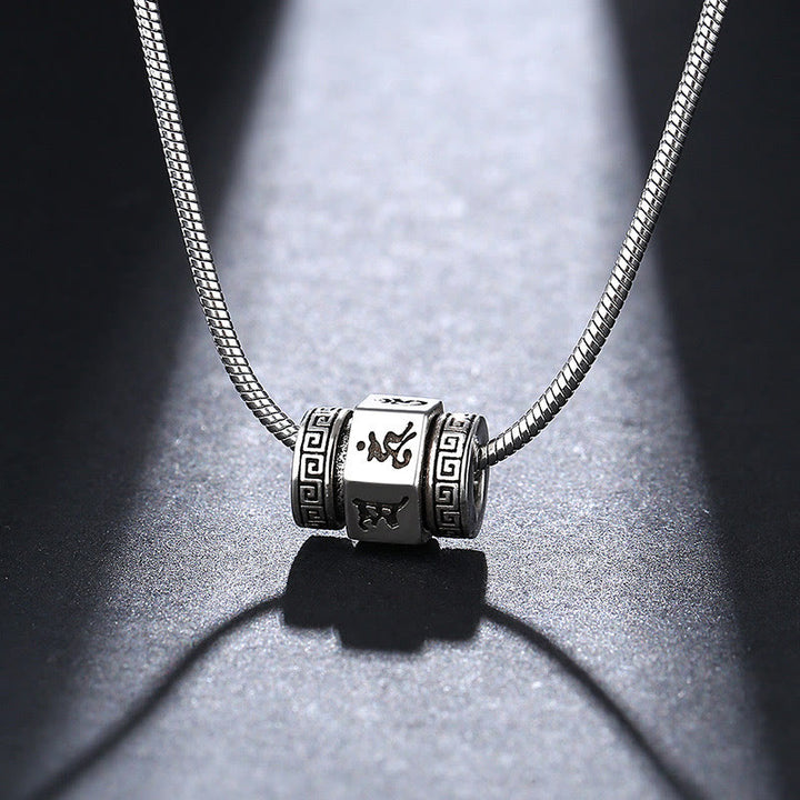 Collar de paz con Buddha Stones tibetanas Om Mani Padme Hum, colgante giratorio - Om Mani Padme Hum y cadena de 55 cm - image 1