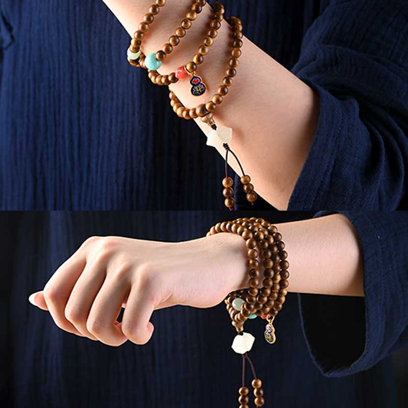 Pulsera Calma de Protección de Palosanto Tibetano Mala