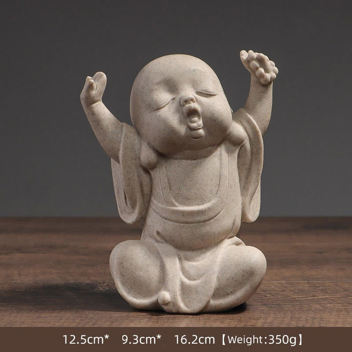 Buddha Stones meditación tibetana Buda monje bendición serenidad resina decoración del hogar