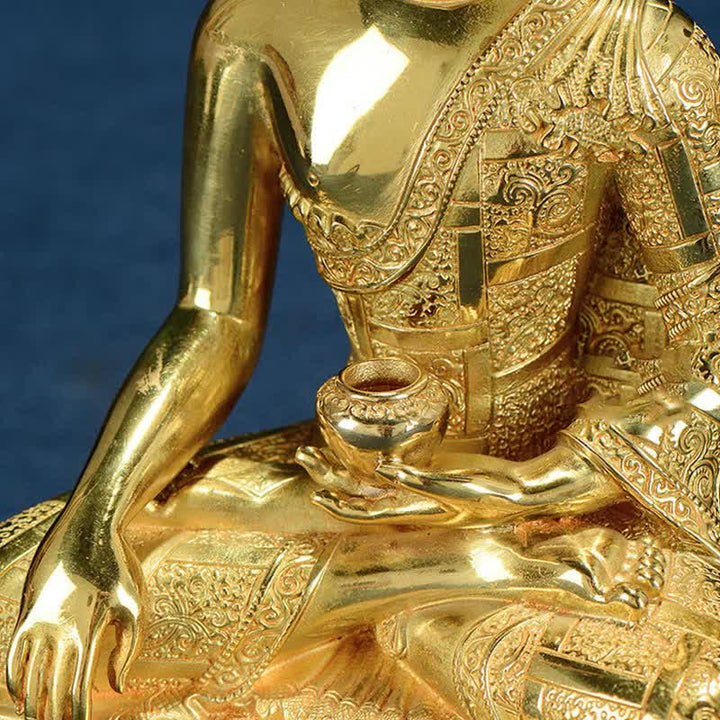 Figura de Buda Shakyamuni, estatua de cobre de iluminación, decoración para el hogar