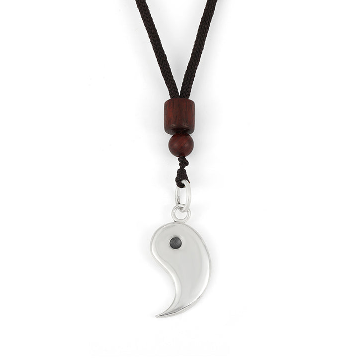 Collar con colgante de armonía Yin Yang de plata de ley 990 con Buddha Stones - Yang - image 9