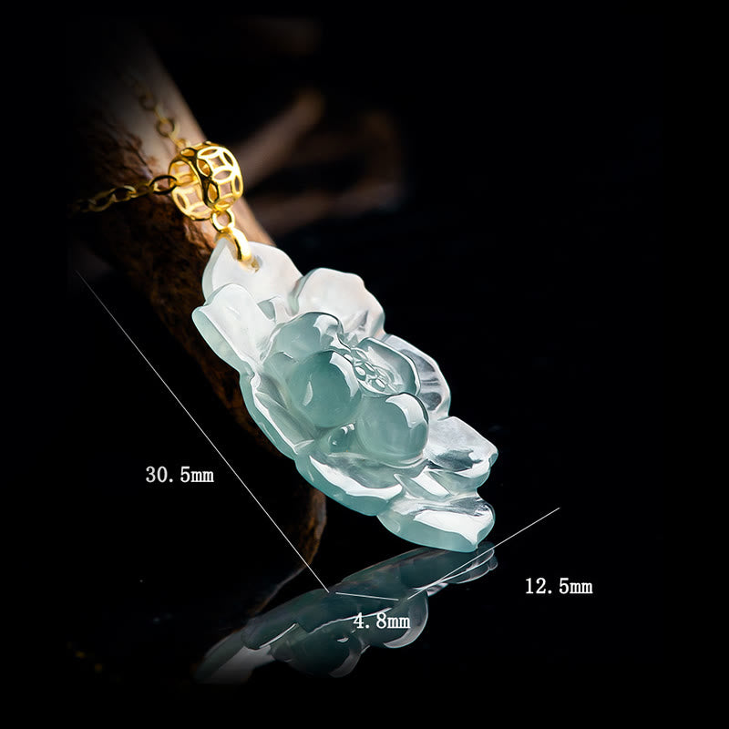 Collar con colgante de prosperidad con Buddha Stones, cadena de plata de ley 925, hebilla de oro de 18 quilates y diseño de loto de jade natural. - image 8