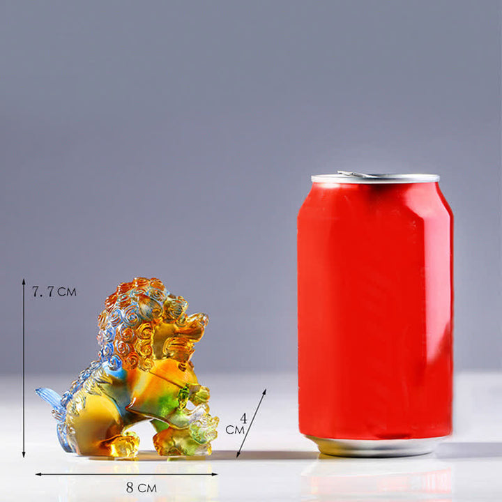 Pieza de arte de León de cristal Liuli hecha a mano, decoración para el hogar y la Oficina