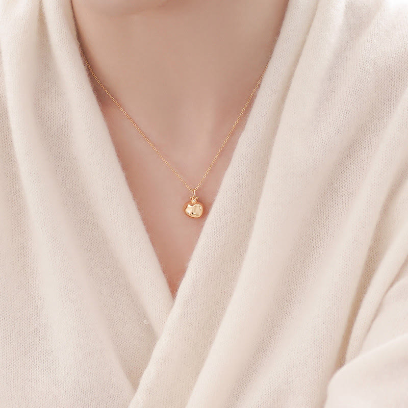 Colgante de plata de ley 925 chapado en oro de 18 quilates con cristal de granada y granate