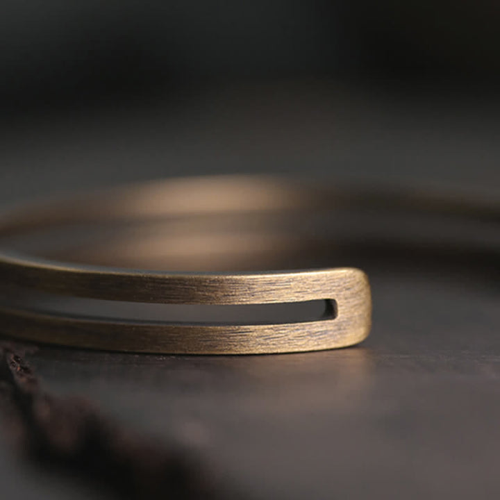 Pulsera vikinga de la suerte de cobre rústico con Buddha Stones