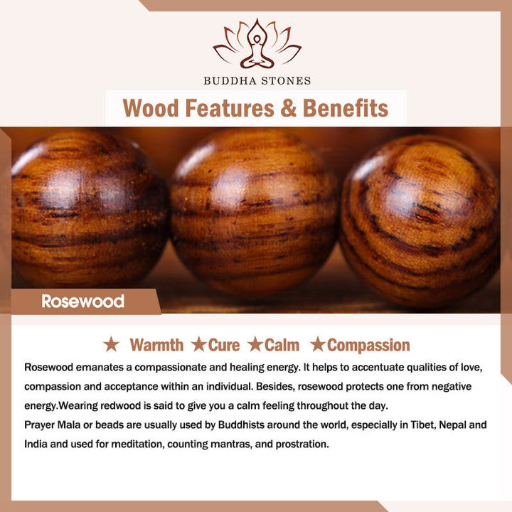 Pulsera PiXiu de calidez con grabado de palisandro tibetano y Buddha Stones - image 5