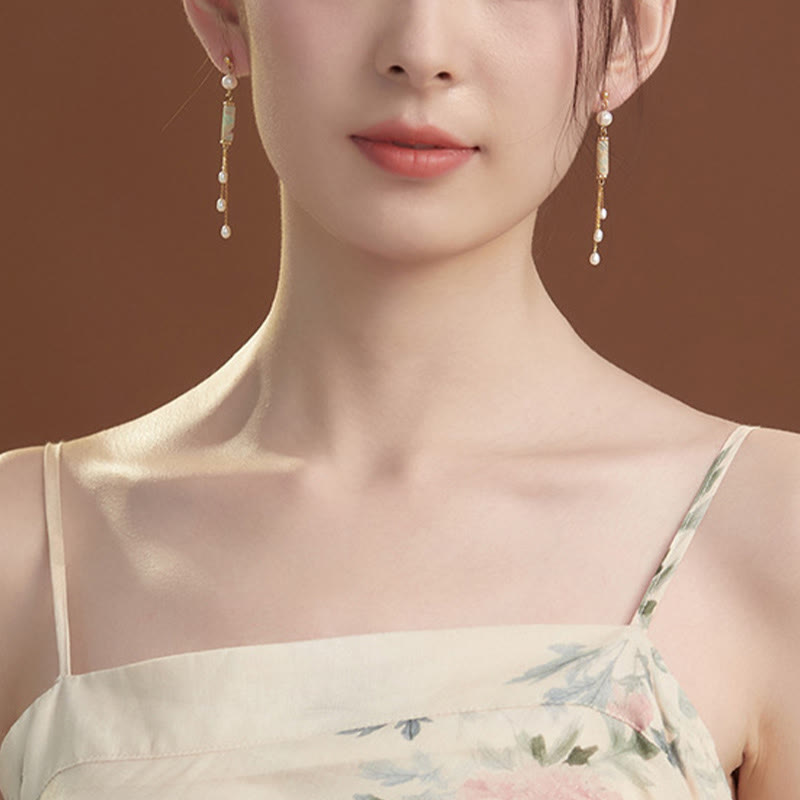 Pendientes colgantes curativos con perlas de piedra Shoushan, postes de plata de ley 925 con Buddha Stones