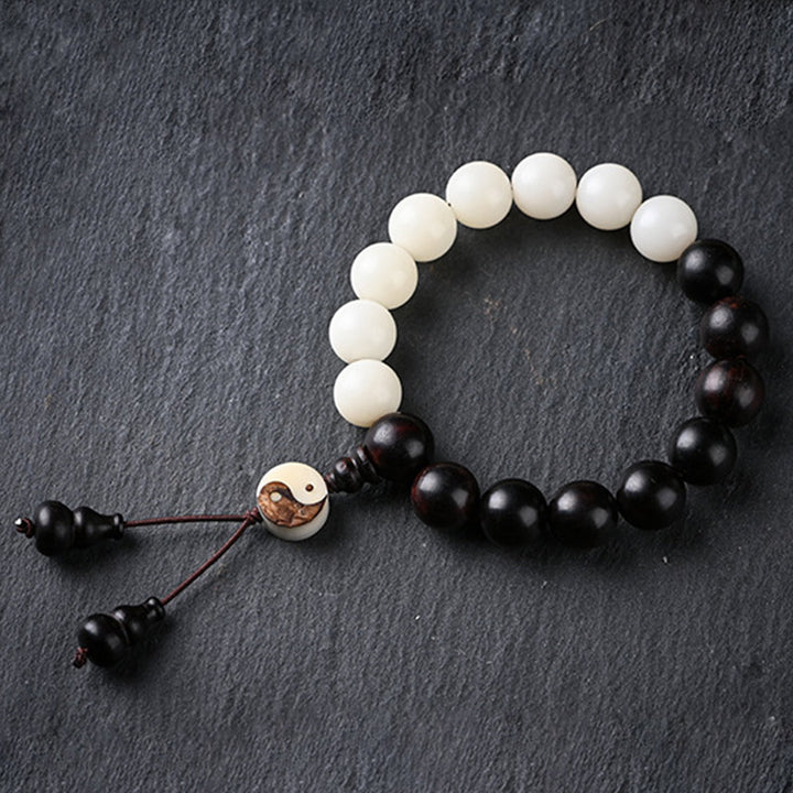 Pulsera de protección YinYang de ébano con Buddha Stones , decoración