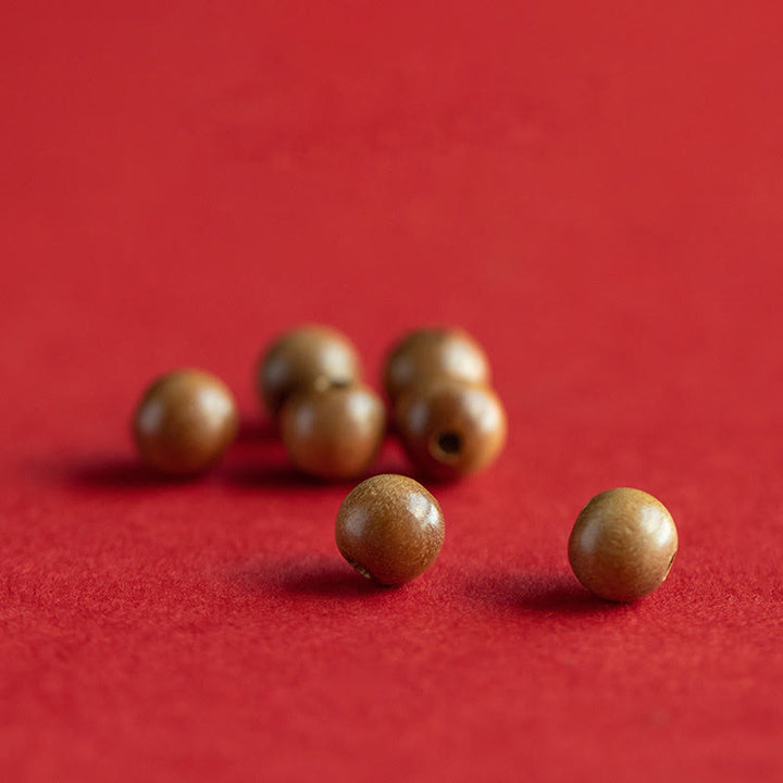 Pulsera de riqueza y suerte con Buddha Stones, madera de melocotón, loto, cinabrio