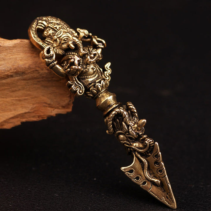 Colgante tibetano Ganesh Ganpati elefante dios de la riqueza Dorje Vajra poder espiritual - image 15