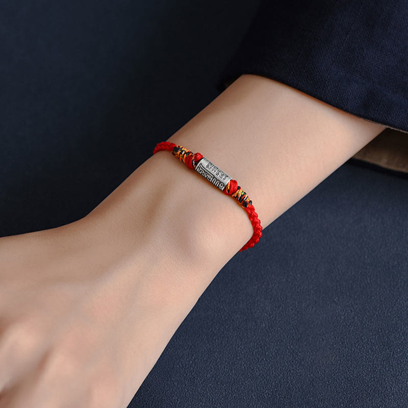 Pulsera tobillera de plata de ley 925 hecha a mano con Buddha Stones, todo va bien, diseño de protección y resistencia