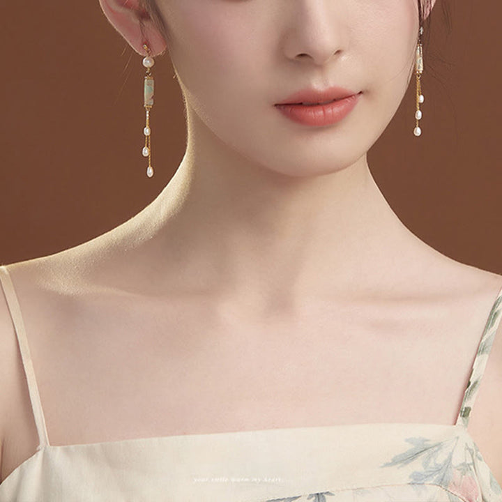 Pendientes colgantes curativos con perlas de piedra Shoushan, postes de plata de ley 925 con Buddha Stones