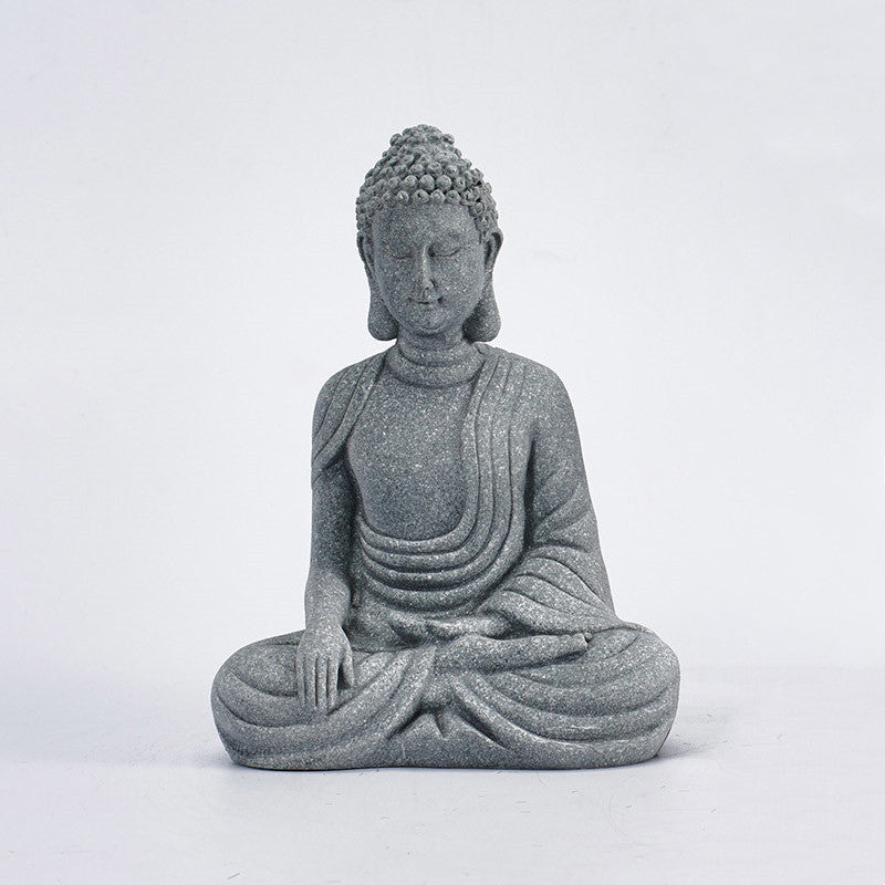 Buddha Stones Sentado Meditación Buda Bendición Compasión Decoración