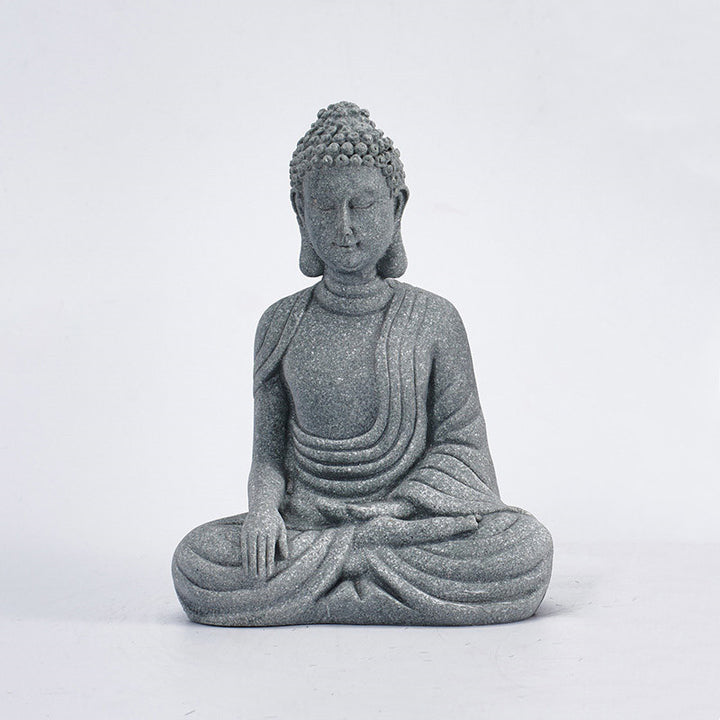 Buddha Stones Sentado Meditación Buda Bendición Compasión Decoración