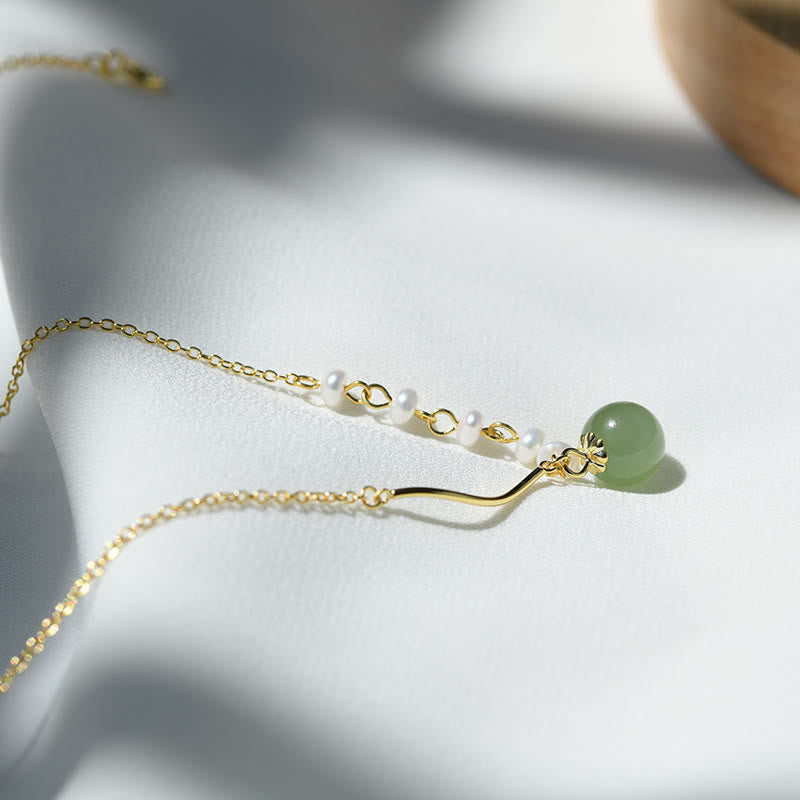 Piedras de BudaColgante de collar de cuentas de suerte de perlas de jade natural de Hetian