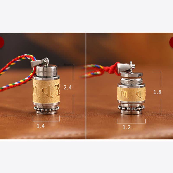 Buddha Stones Tíbet Om Mani Padme Hum Shurangama Mantra Titanio Acero Sabiduría Amuleto Collar Colgante - image 18