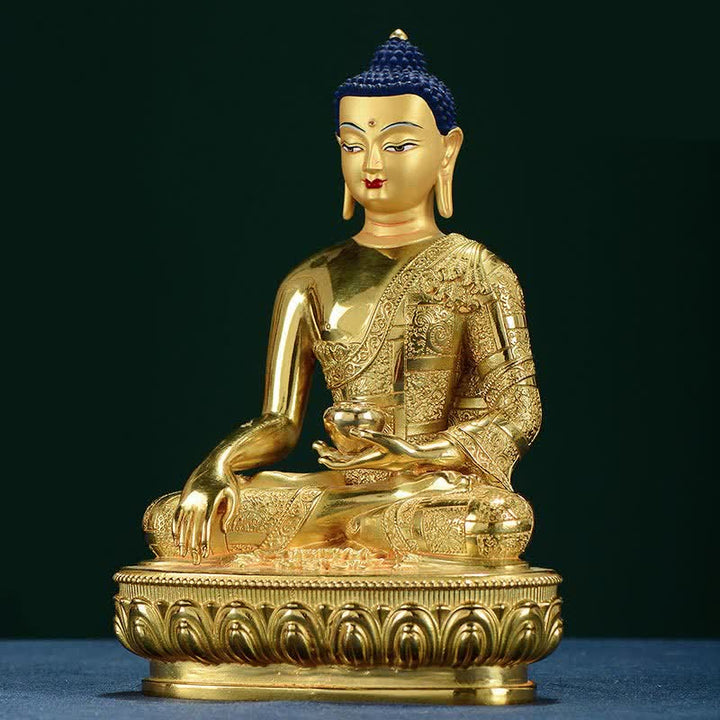 Figura de Buda Shakyamuni, estatua de cobre de iluminación, decoración para el hogar