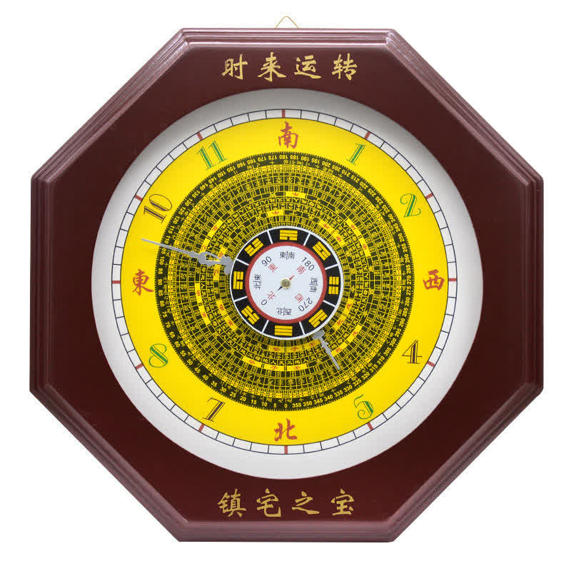 Reloj de pared con mapa de energía de equilibrio de mapa Feng Shui Bagua