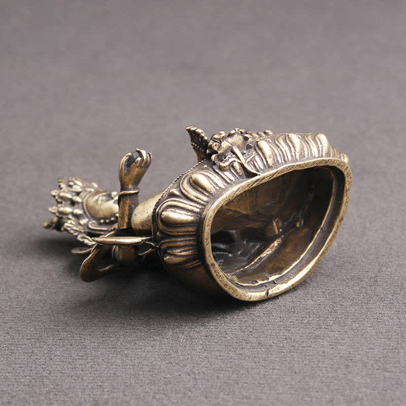 Estatuilla amarilla de Jambhala Bodhisattva, estatua de cobre de serenidad, decoración