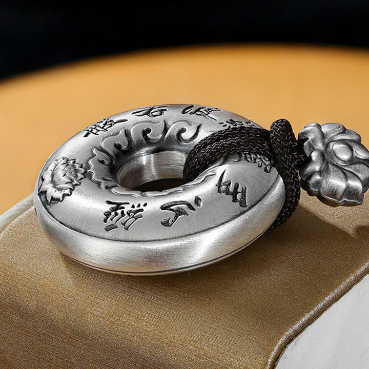 Colgante de plata de ley 999 con forma de corazón, Sutra, loto, hebilla de la paz - image 8