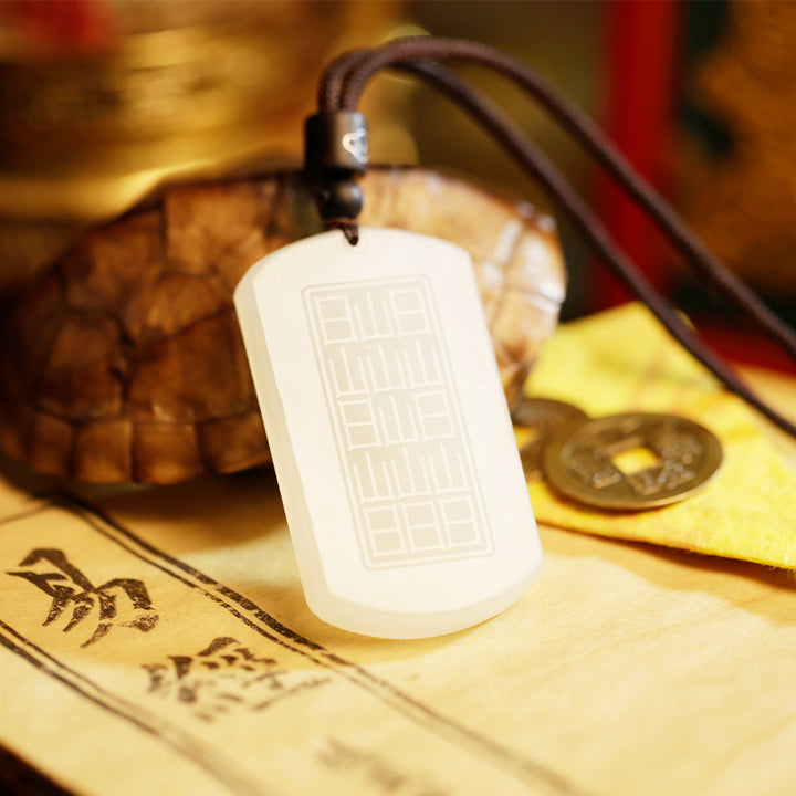 Colgante de collar de protección de la suerte de Jade blanco PiXiu Yin Yang - image 10