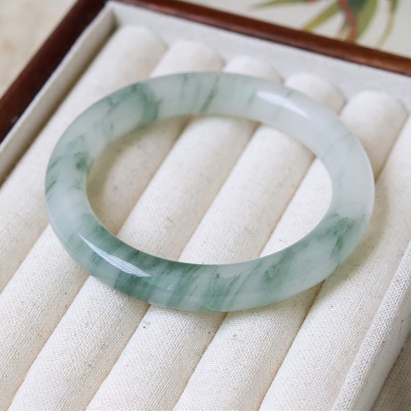 Brazalete de prosperidad de la suerte de jade natural con Buddha Stones