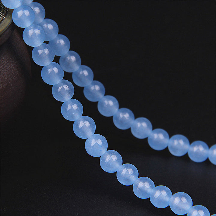 Pulsera curativa de cristal azul de 108 cuentas Mala