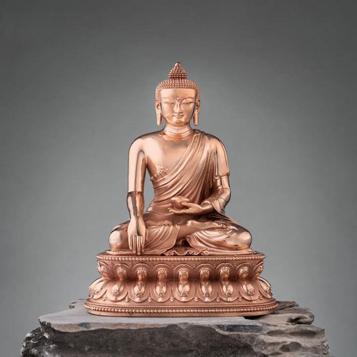 Estatuilla de Buda Gautama Shakyamuni, estatua de cobre de serenidad, decoración del hogar