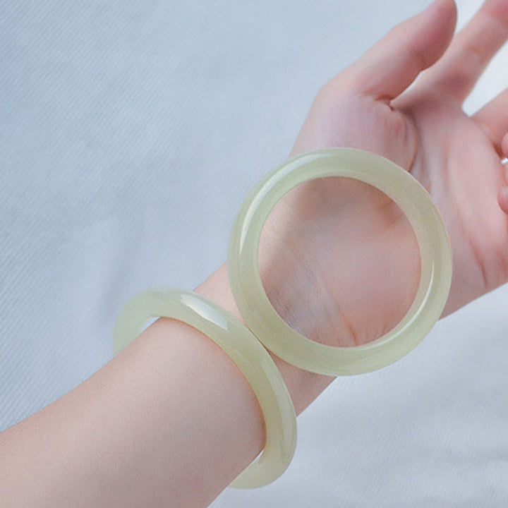 Buddha Stones, brazalete de abundancia de Jade Natural de Afganistán