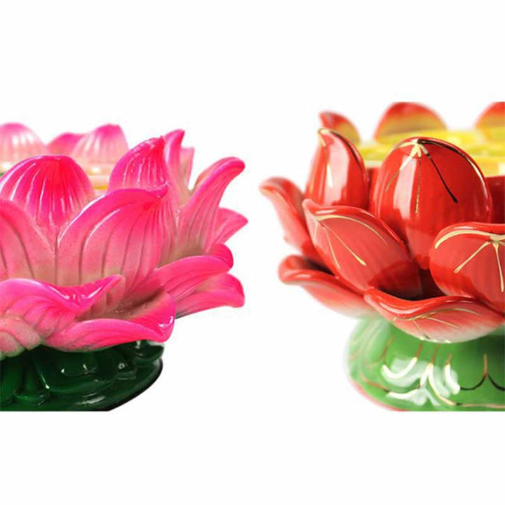 Altar de oración y meditación, portavelas de flor de loto, artículos de uso para rituales del templo budista