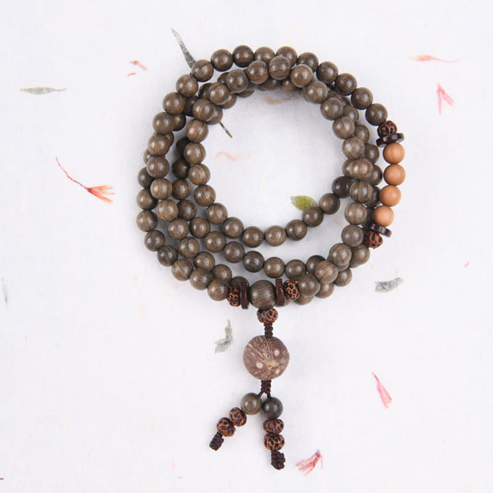 Pulsera Mala con dije de protección de sándalo tibetano
