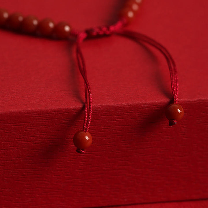 Pulsera de confianza con hebilla de paz doble de jade hetiano de ágata roja natural con Buddha Stones