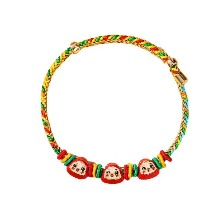 Pulsera hecha a mano para niños y adultos con diseño de Zongzi de cuerda colorida con Buddha Stones