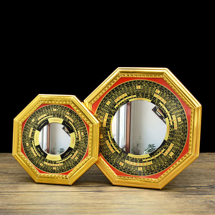 Feng Shui Bagua Mapa Monedas de los Cinco Emperadores Calabaza Equilibrio Sala de Estar Mapa de energía Espejo