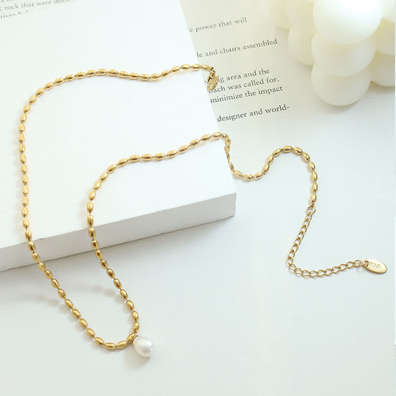 Colgante de collar de paz con cuentas de perlas