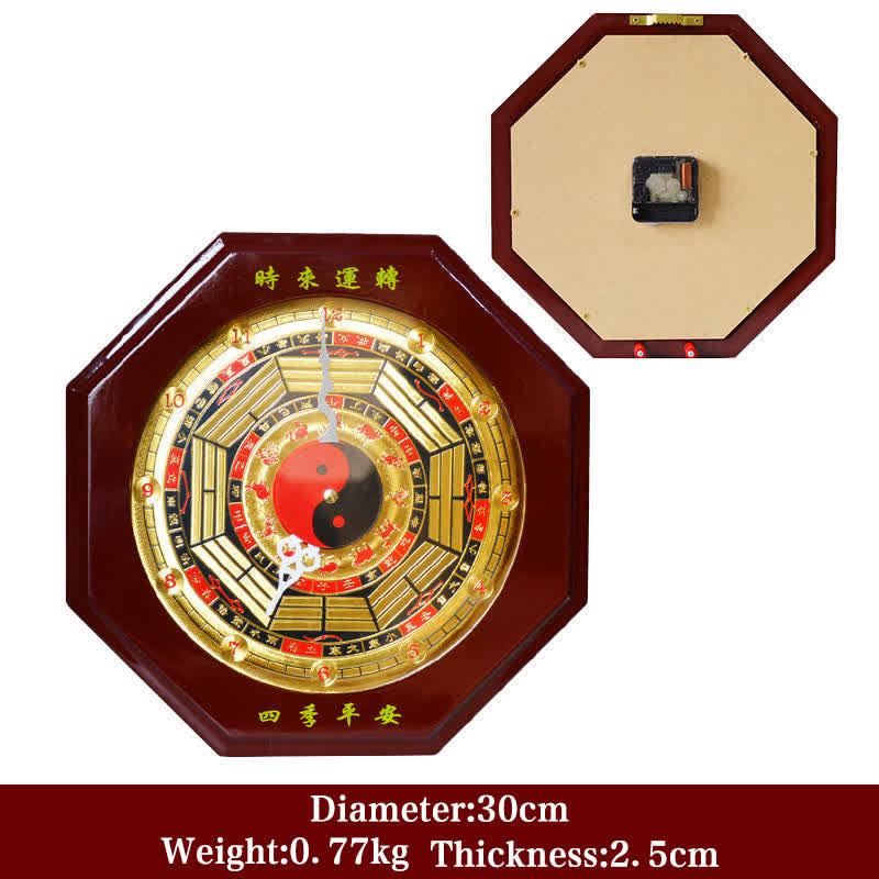 Reloj de pared con mapa de energía de equilibrio de mapa Feng Shui Bagua