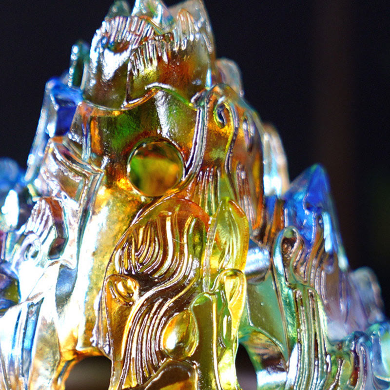 Quemador de incienso de meditación curativa Liuli Crystal Mountain