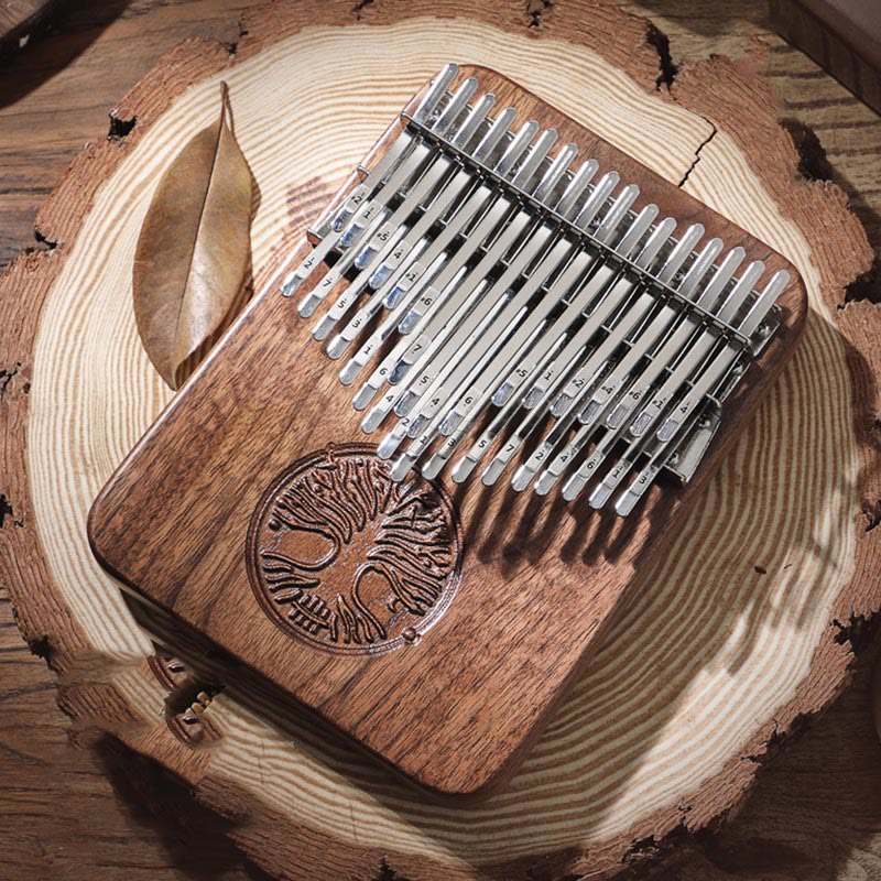 Kalimba Piano de pulgar de 34 teclas Diseño de árbol de la vida Piano de marimba de dedo portátil
