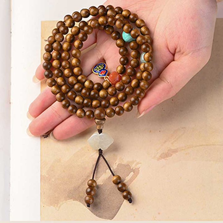 Pulsera Calma de Protección de Palosanto Tibetano Mala