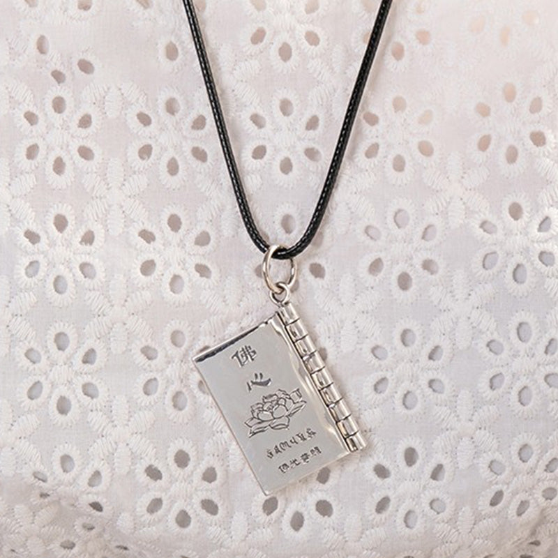 Colgante de plata de ley 990 con forma de corazón, Sutra, gran compasión, Shurangama, Mantra, loto, Vajra, paz - image 6