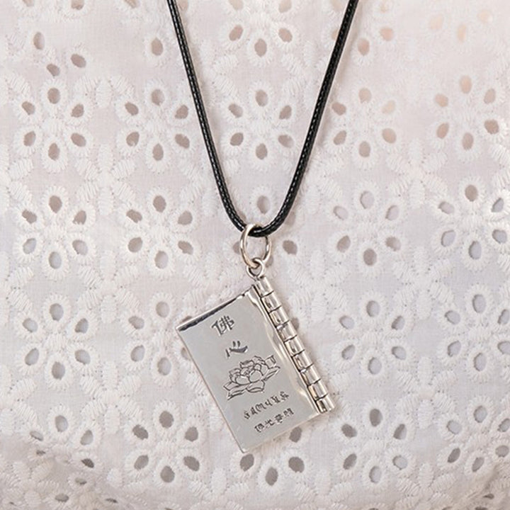 Colgante de plata de ley 990 con forma de corazón, Sutra, gran compasión, Shurangama, Mantra, loto, Vajra, paz - image 6