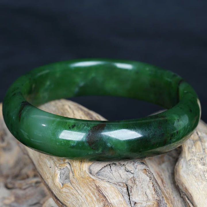Brazalete de pulsera de éxito de felicidad de jade cian hetiano natural