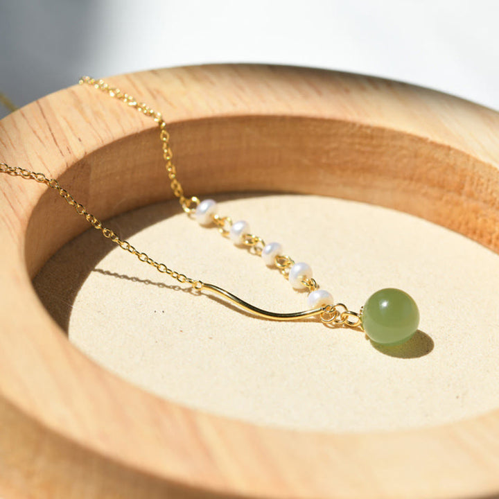 Piedras de BudaColgante de collar de cuentas de suerte de perlas de jade natural de Hetian